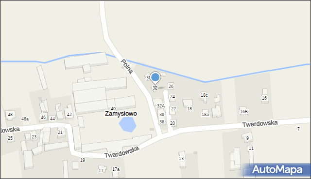 Zamysłowo, Polna, 32, mapa Zamysłowo