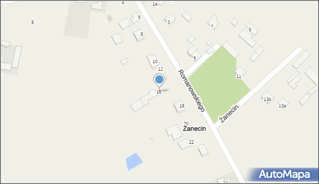 Żanecin, Popiełuszki Jerzego, bł. ks., 16, mapa Żanecin