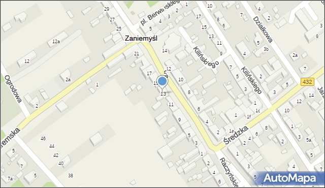 Zaniemyśl, Poznańska, 13, mapa Zaniemyśl