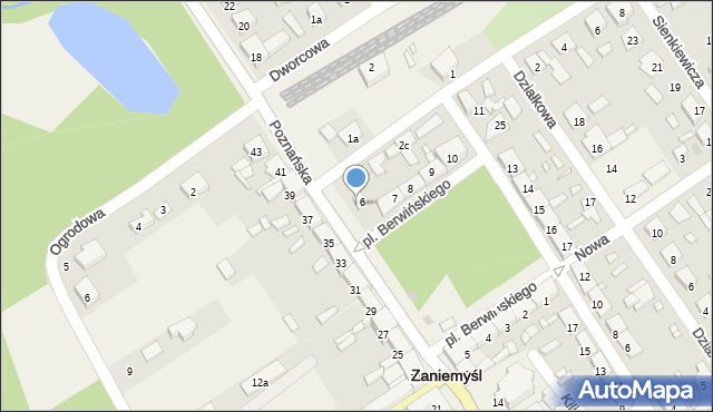 Zaniemyśl, Poznańska, 14b, mapa Zaniemyśl
