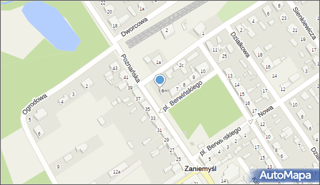 Zaniemyśl, Poznańska, 14b, mapa Zaniemyśl