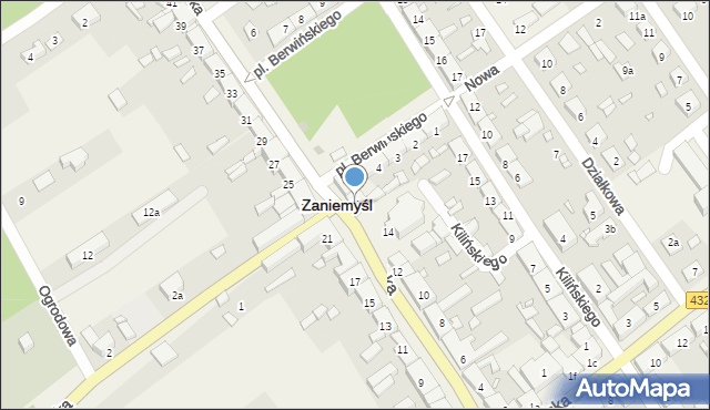 Zaniemyśl, Poznańska, 16, mapa Zaniemyśl