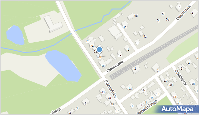 Zaniemyśl, Poznańska, 20, mapa Zaniemyśl