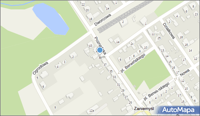 Zaniemyśl, Poznańska, 39, mapa Zaniemyśl