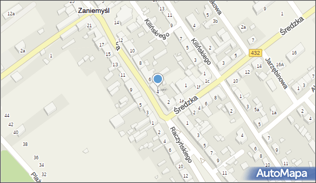 Zaniemyśl, Poznańska, 4, mapa Zaniemyśl