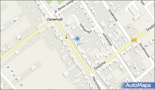 Zaniemyśl, Poznańska, 8, mapa Zaniemyśl