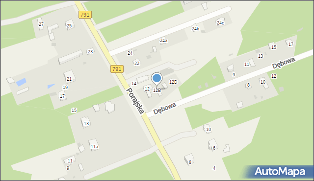 Żarki-Letnisko, Porajska, 12B, mapa Żarki-Letnisko