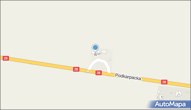 Zarszyn, Podkarpacka, 92, mapa Zarszyn