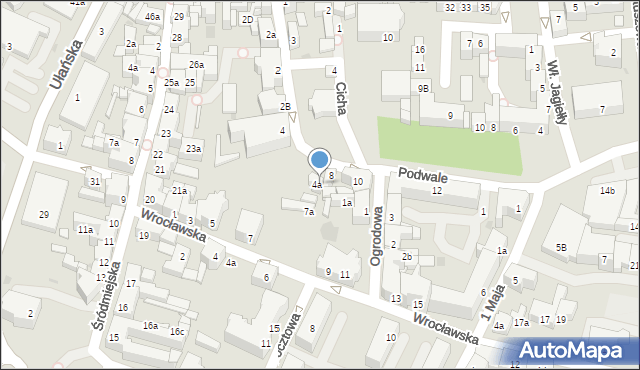 Żary, Podwale, 6, mapa Żary