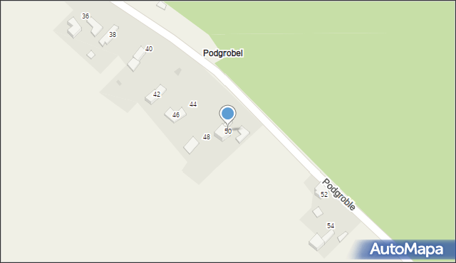 Zarzecze, Podgroble, 50, mapa Zarzecze