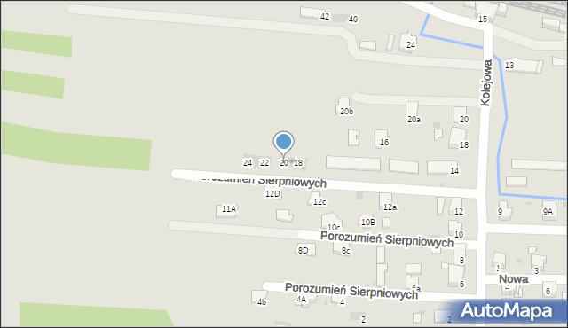 Zator, Porozumień Sierpniowych, 20, mapa Zator