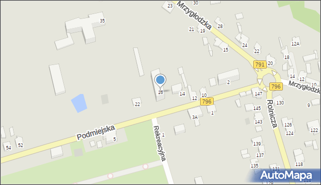 Zawiercie, Podmiejska, 16, mapa Zawiercie