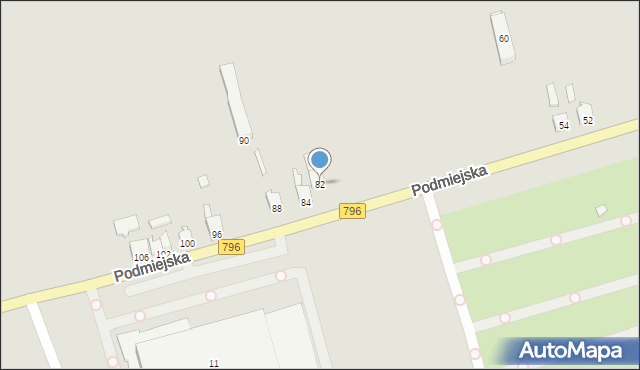 Zawiercie, Podmiejska, 82, mapa Zawiercie