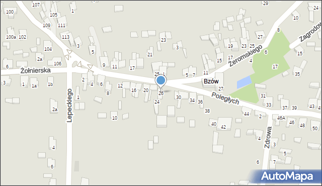 Zawiercie, Poległych, 26, mapa Zawiercie