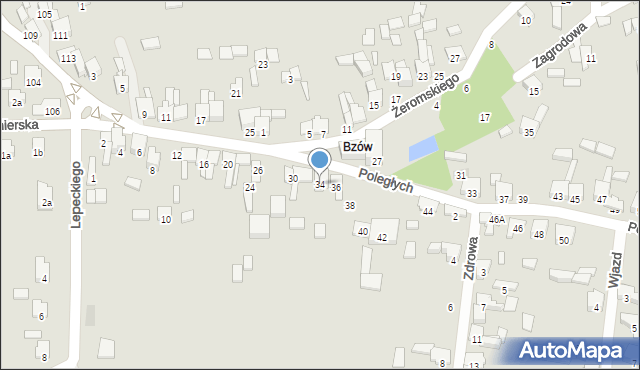 Zawiercie, Poległych, 34, mapa Zawiercie