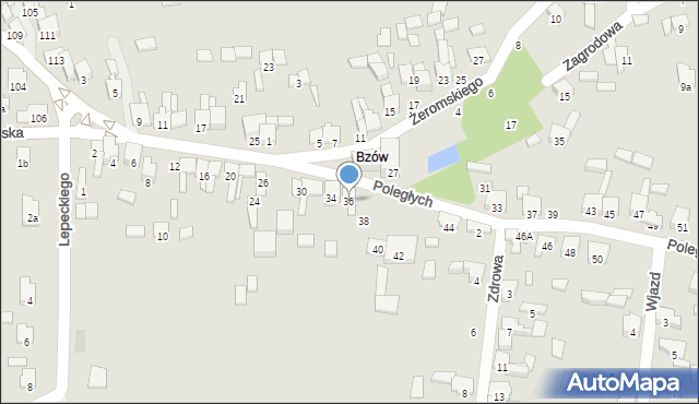 Zawiercie, Poległych, 36, mapa Zawiercie