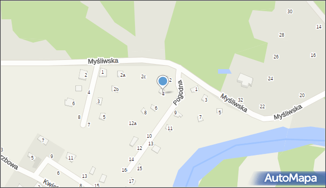 Zawiszyn, Pogodna, 4, mapa Zawiszyn