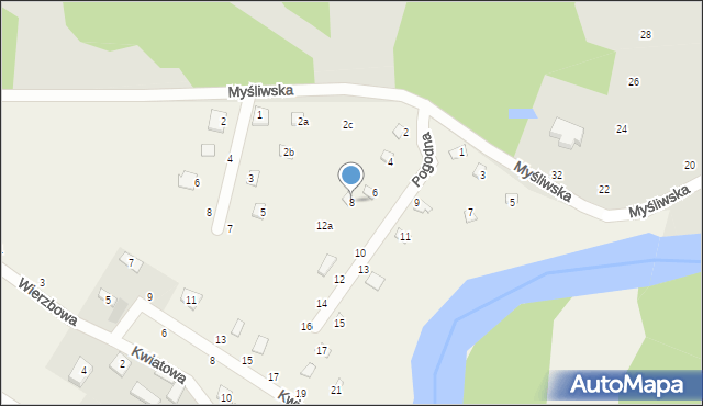 Zawiszyn, Pogodna, 8, mapa Zawiszyn