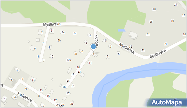 Zawiszyn, Pogodna, 9, mapa Zawiszyn