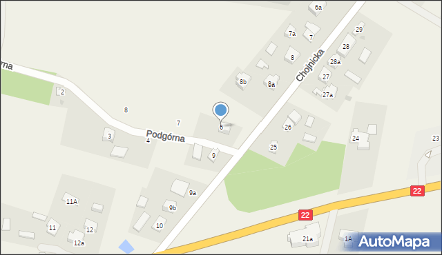 Zblewo, Podgórna, 6, mapa Zblewo