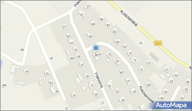 Zblewo, Północna, 36, mapa Zblewo