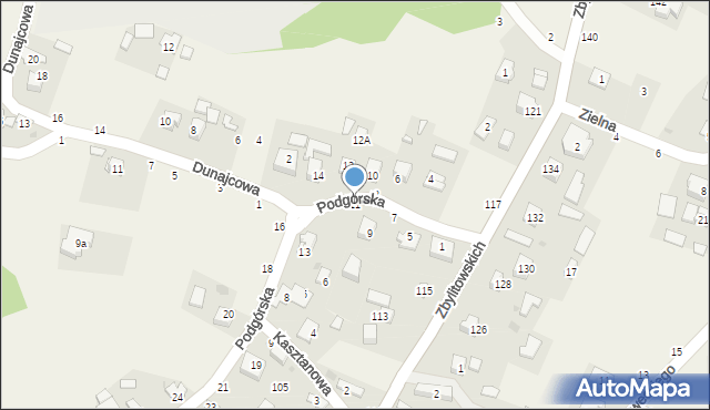 Zbylitowska Góra, Podgórska, 11, mapa Zbylitowska Góra