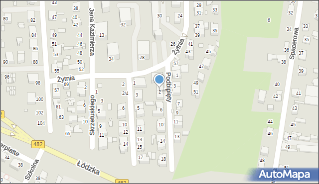 Zduńska Wola, Podbipięty Longinusa, 2, mapa Zduńska Wola