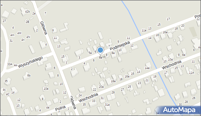 Zduńska Wola, Podmiejska, 6a, mapa Zduńska Wola