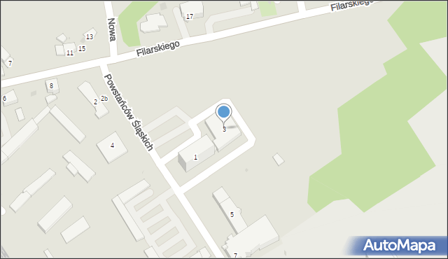 Zdzieszowice, Powstańców Śląskich, 3, mapa Zdzieszowice