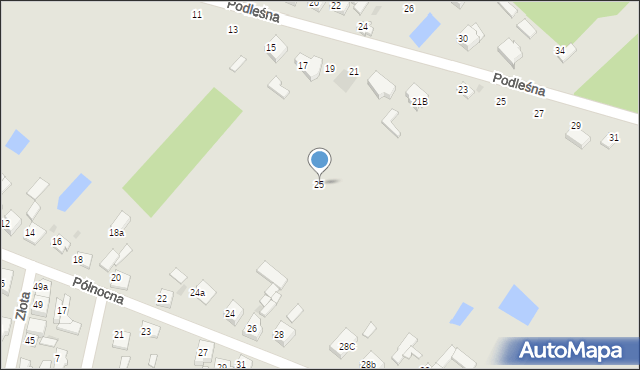 Zelów, Północna, 25, mapa Zelów