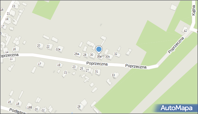 Zelów, Poprzeczna, 30a, mapa Zelów