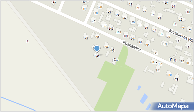 Zelów, Poznańska, 94a, mapa Zelów