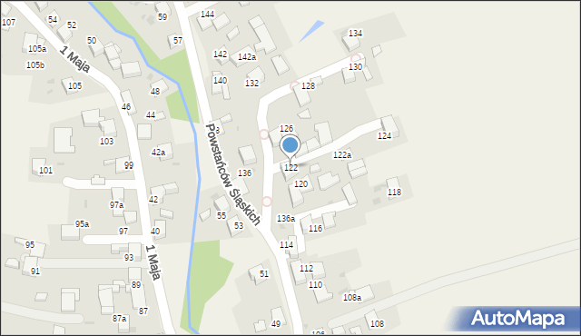 Żernica, Powstańców Śląskich, 122, mapa Żernica