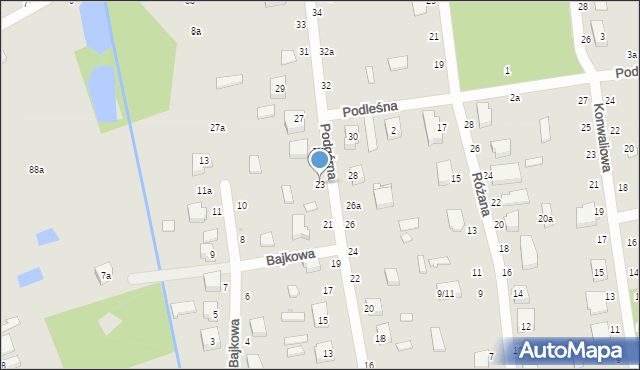 Zgierz, Podgórna, 23, mapa Zgierz