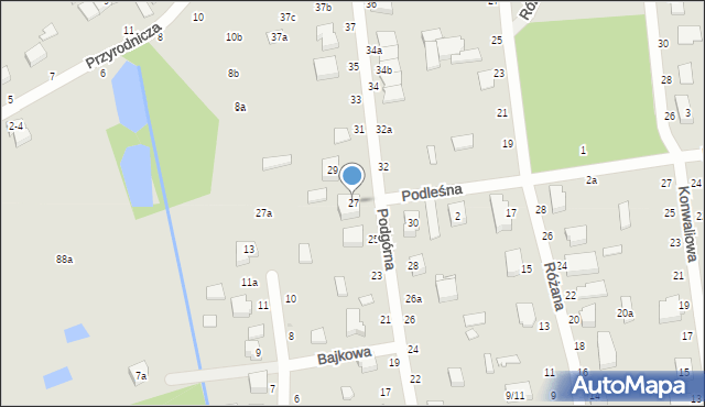 Zgierz, Podgórna, 27, mapa Zgierz