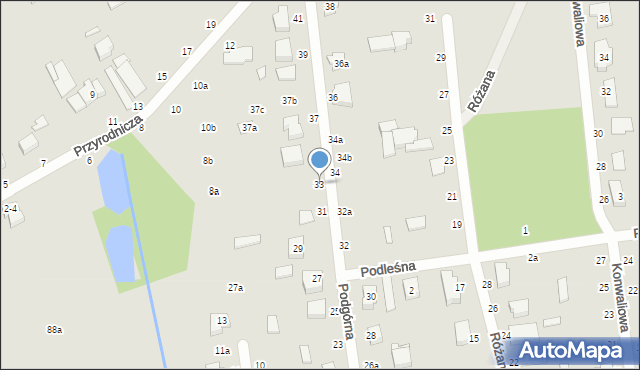 Zgierz, Podgórna, 33, mapa Zgierz