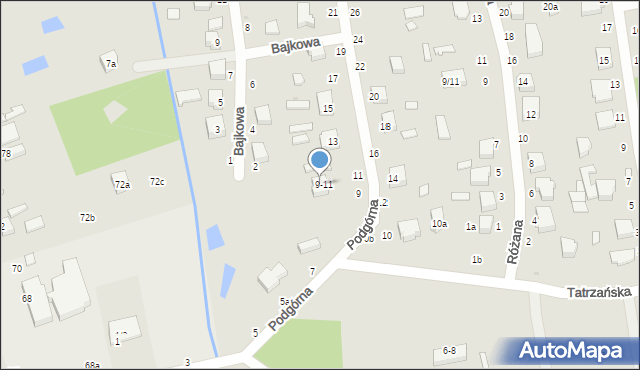 Zgierz, Podgórna, 9/11, mapa Zgierz