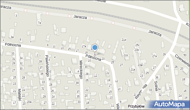 Zgierz, Północna, 21, mapa Zgierz