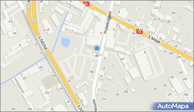 Zgierz, Popiełuszki Jerzego, bł. ks., 8b, mapa Zgierz