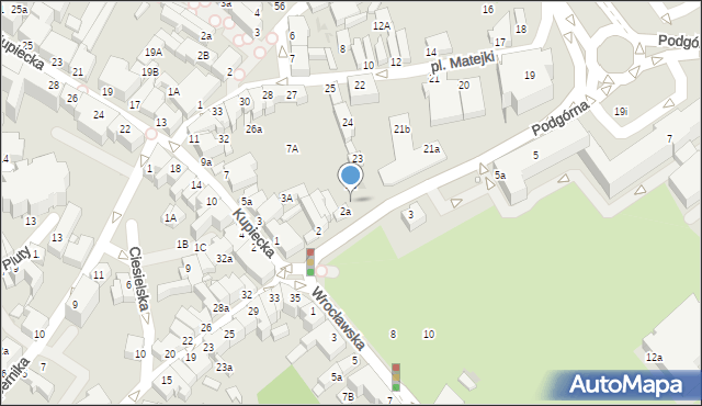 Zielona Góra, Podgórna, 2c, mapa Zielona Góra