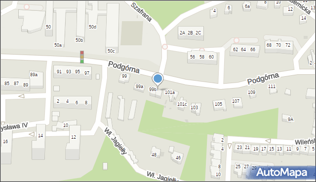 Zielona Góra, Podgórna, 99c, mapa Zielona Góra