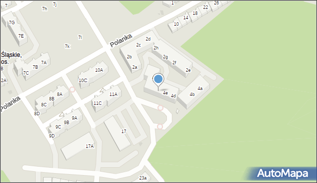 Zielona Góra, Polanka, 4f, mapa Zielona Góra