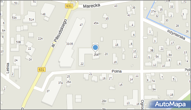 Zielonka, Polna, 20A, mapa Zielonka