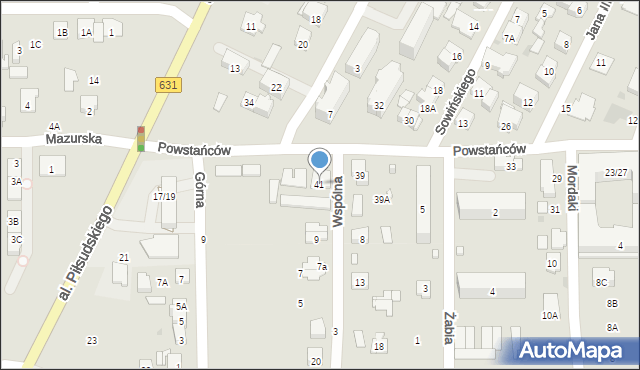 Zielonka, Powstańców, 41, mapa Zielonka