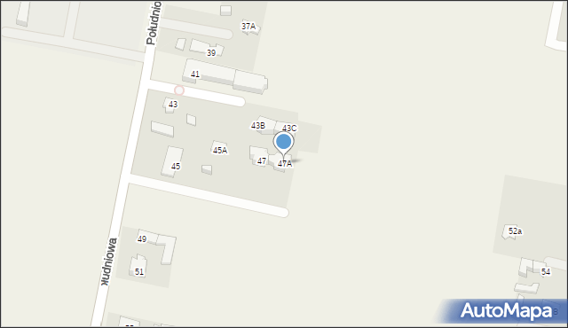 Zielonki-Parcela, Południowa, 47A, mapa Zielonki-Parcela