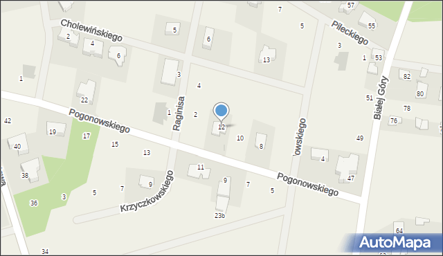 Zielonki-Wieś, Pogonowskiego Franciszka, kpt., 12, mapa Zielonki-Wieś