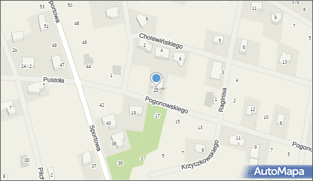 Zielonki-Wieś, Pogonowskiego Franciszka, kpt., 22, mapa Zielonki-Wieś