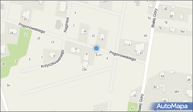 Zielonki-Wieś, Pogonowskiego Franciszka, kpt., 7, mapa Zielonki-Wieś