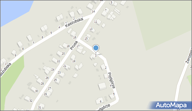 Złocieniec, Podgórze, 1, mapa Złocieniec