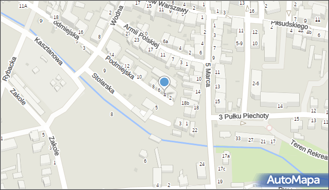 Złocieniec, Podmiejska, 4, mapa Złocieniec